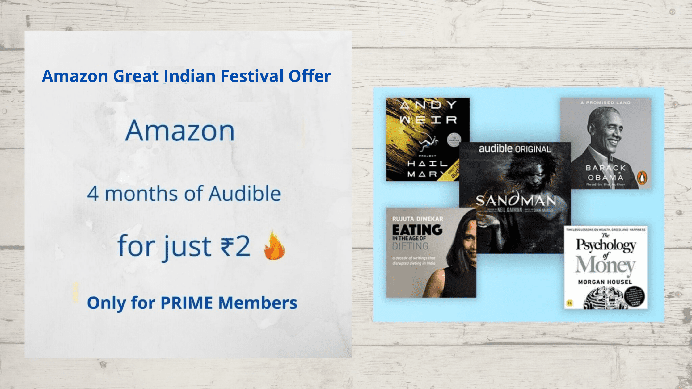 4 Months of Audible at Rs.2  (Till 3rd November)